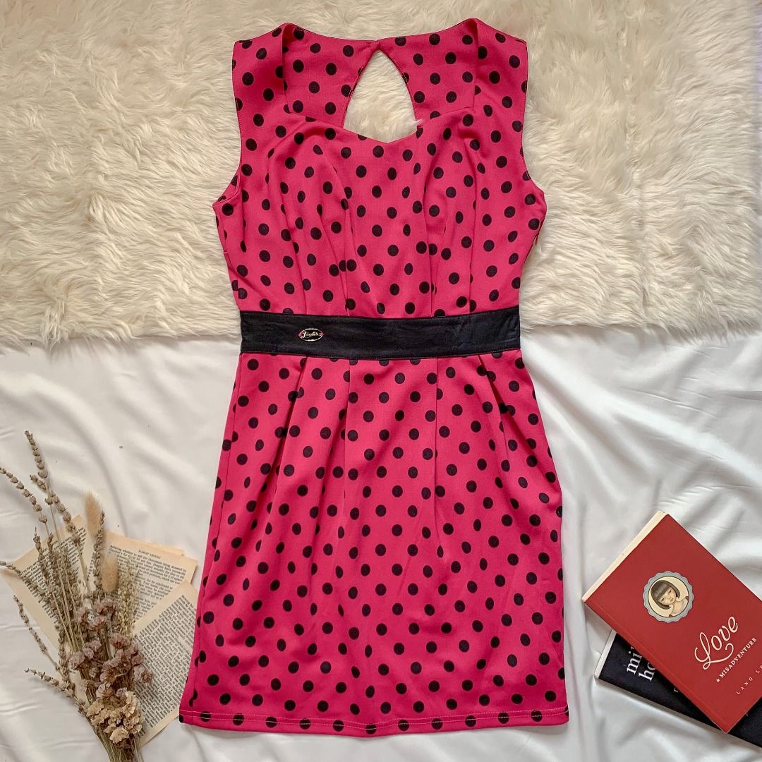 Brand new body hugging Candies dress, pink polka dotted dress on Carousell