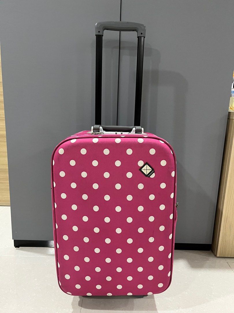 Pink polka dot luggage new arrivals