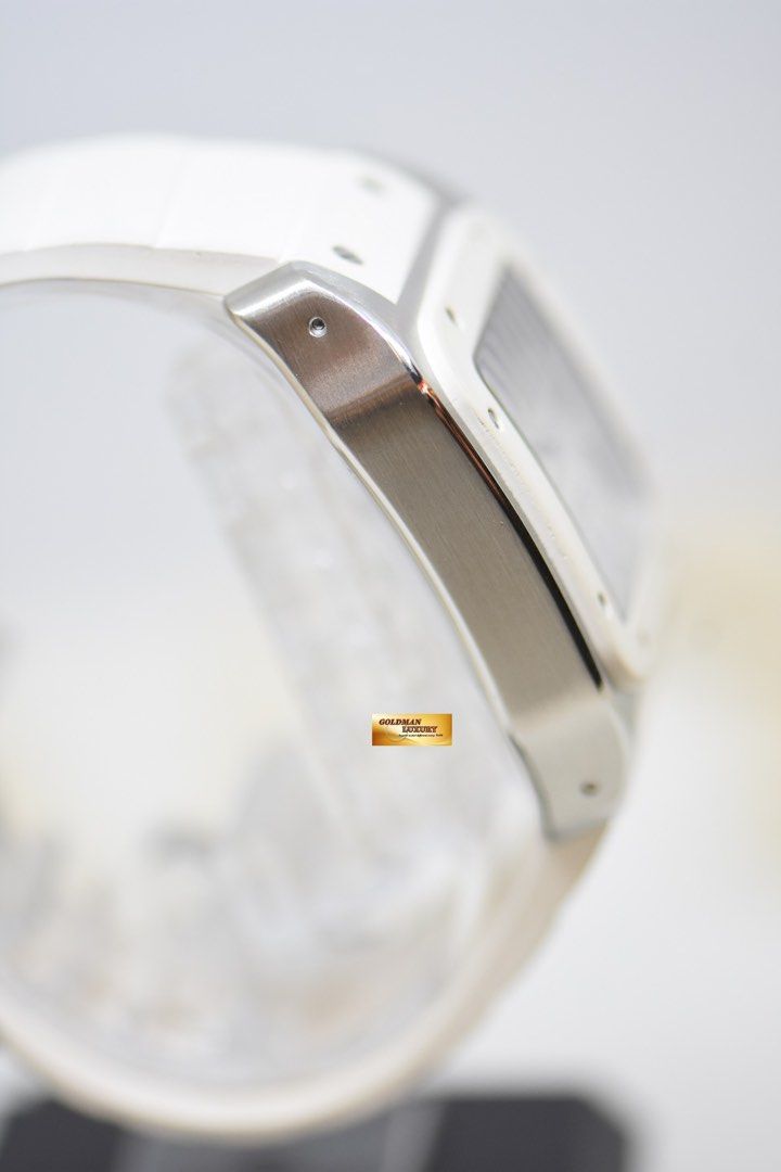 Cartier santos white rubber strap online