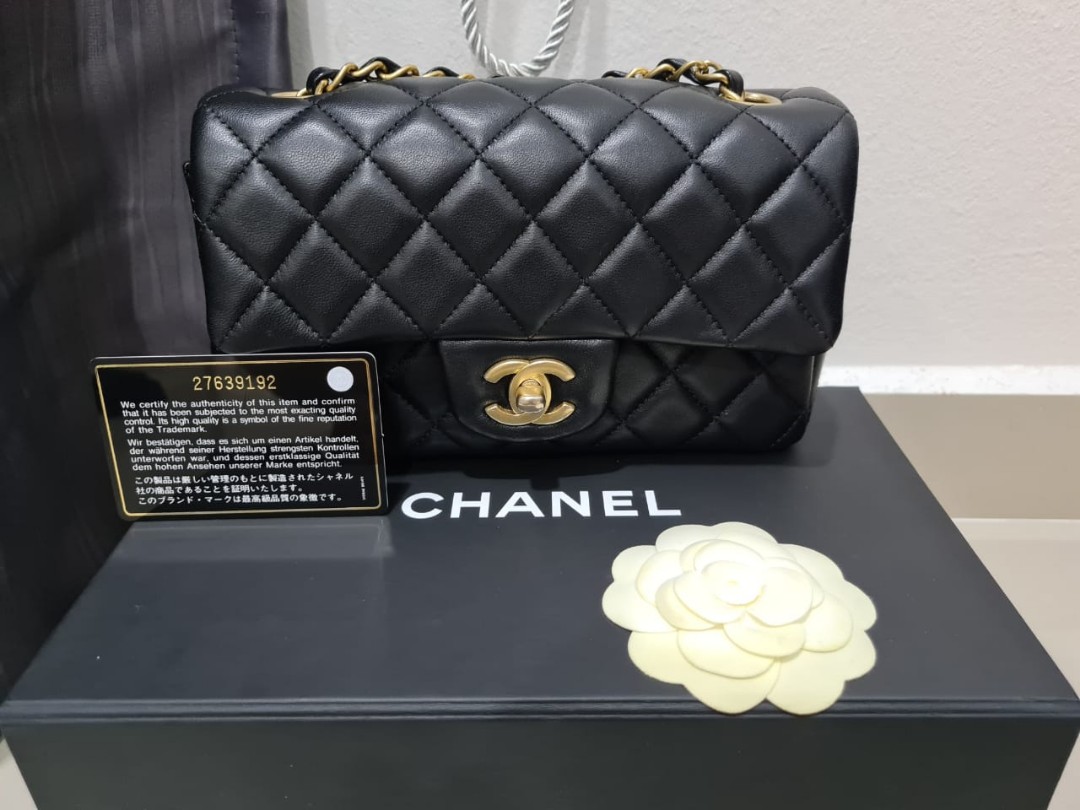Chanel Mini Classic Flap Lambskin Gold Hardware ORIGINAL, Luxury, Bags &  Wallets on Carousell