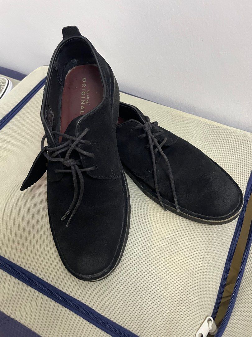Clarks desert london on sale black suede