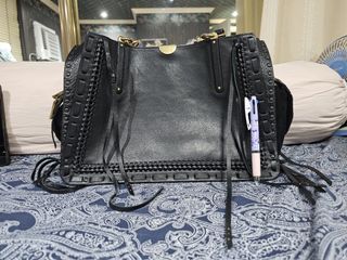 Rare Coach Dreamer in Black Smooth Leather With Genuine Snakeskin