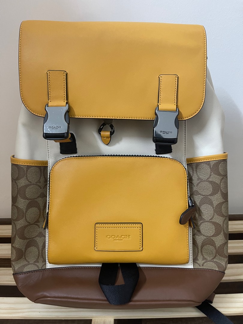 Coach Track Backpack In Colorblock Signature Canvas, Men's Fashion
