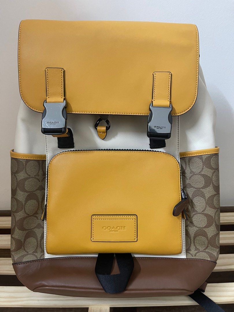 Coach Track Backpack In Colorblock Signature Canvas, Men's Fashion