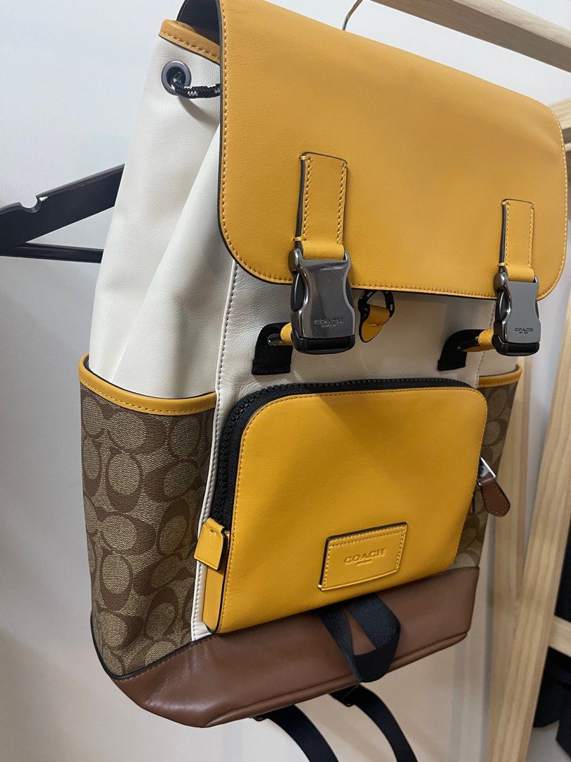 Coach Track Backpack In Colorblock Signature Canvas, Men's Fashion