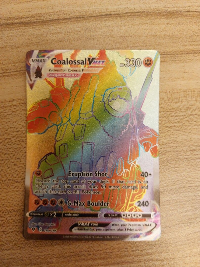 coalossal vmax pokemon card value Pokmon 99/185 VIVID VOLTAGE Collectible Card, Card, 1 Piece Toys & Games Max Boulder (240) Weakness / Resistance / Retreat Cost Coalossal VMAX 99/185 Price 2026