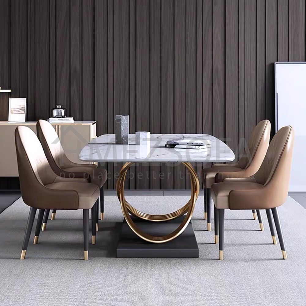 Comet Marble Dining Table, Furniture & Home Living, Furniture, Tables ...