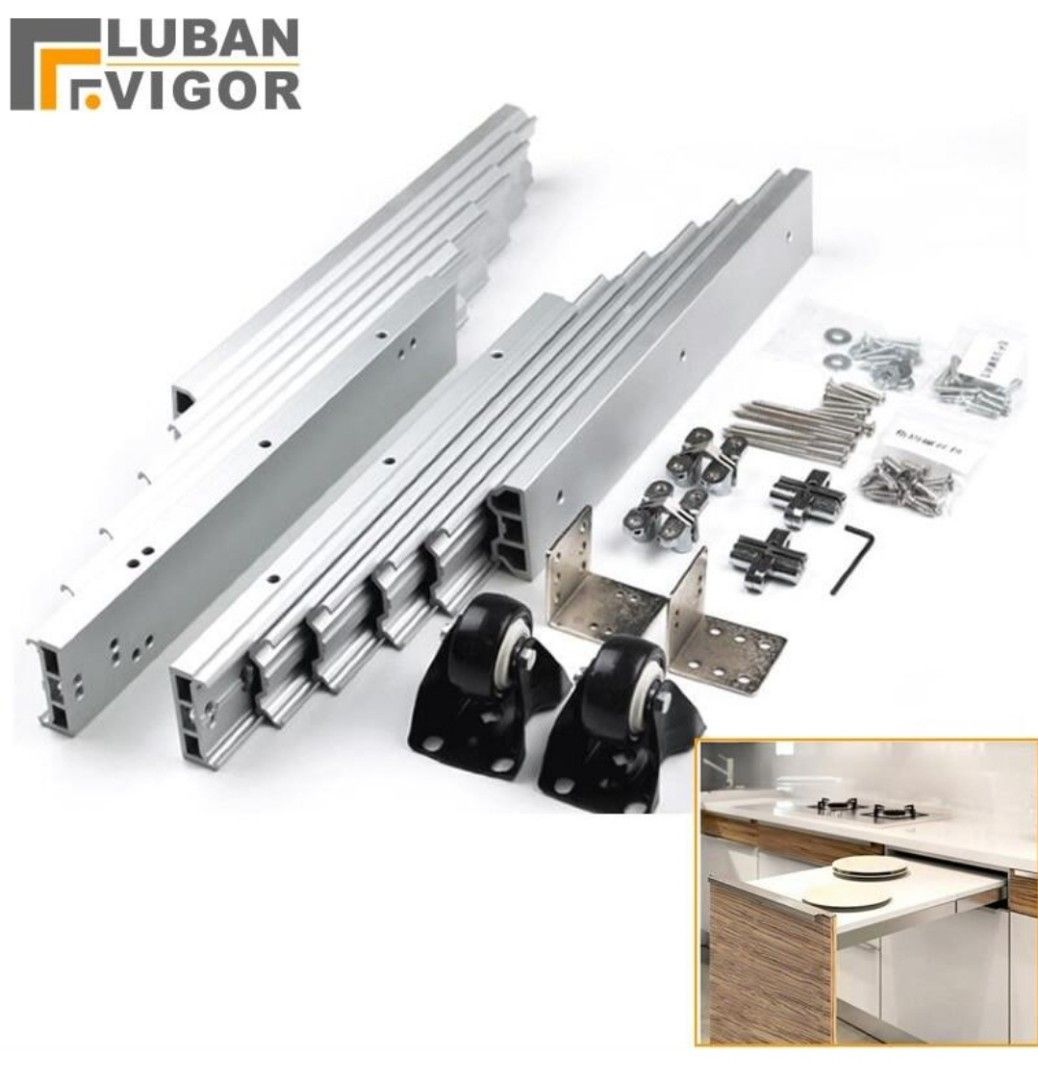 Concealed Folding Table Guide Rail Hinge, Aluminum Telescopic