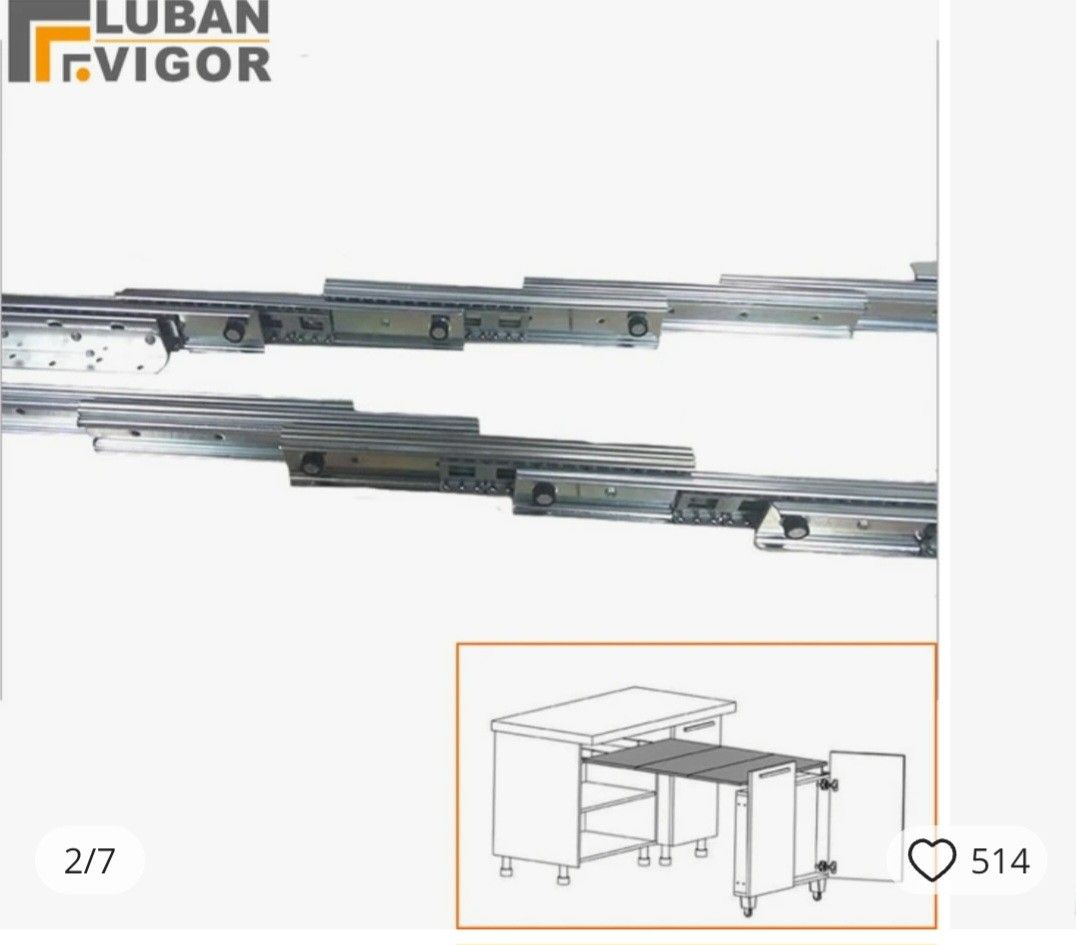 Concealed Folding Table Guide Rail Hinge, Aluminum Telescopic