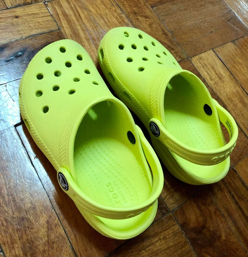 Crocs Kids Class Clog Pink Size 12 Lime Yellow Babies Kids
