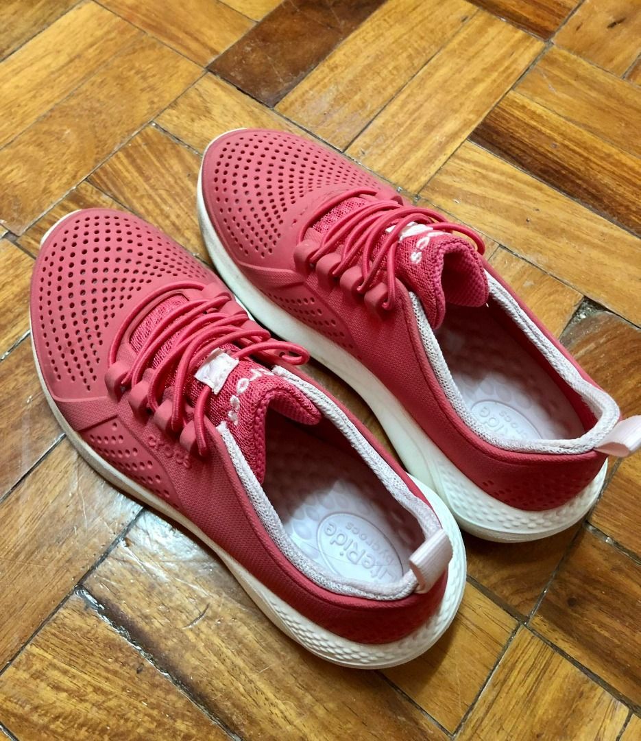 Crocs Kids Lite Rider Sneaker Girls Pink J2, Babies & Kids, Babies ...