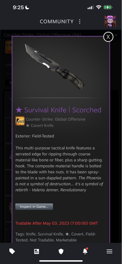 Csgo survival knife, Video Gaming, Gaming Accessories, InGame Products