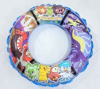 [Deliver to Door Step] Pokemon Dark Blue Inflatable Swimming Ring Float 60cm with Rope
