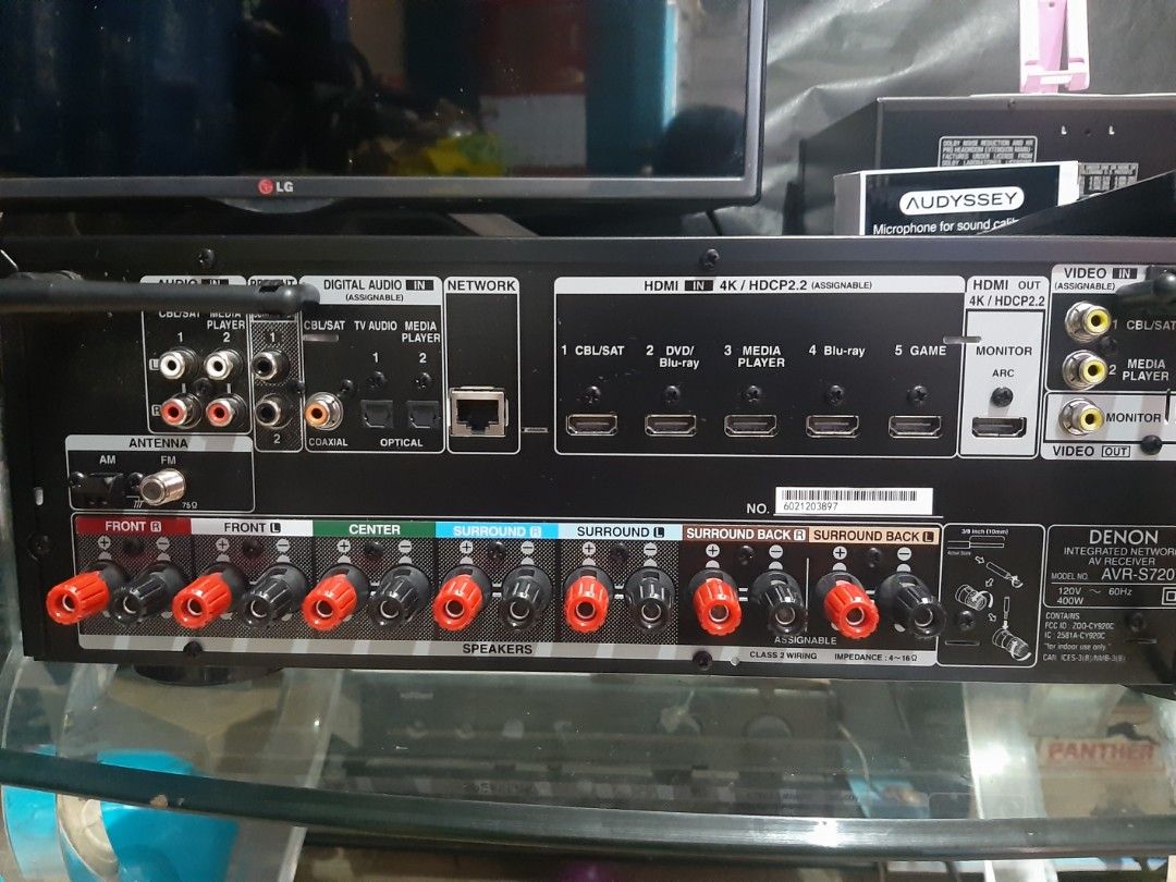 DENON Dolby Atmos DTSX Receiver AVRS720W W/Remote and Microphone