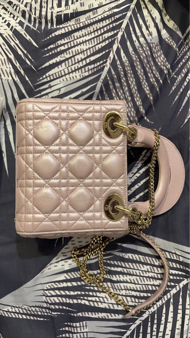 Dior mini lady 3 square Rose Pink