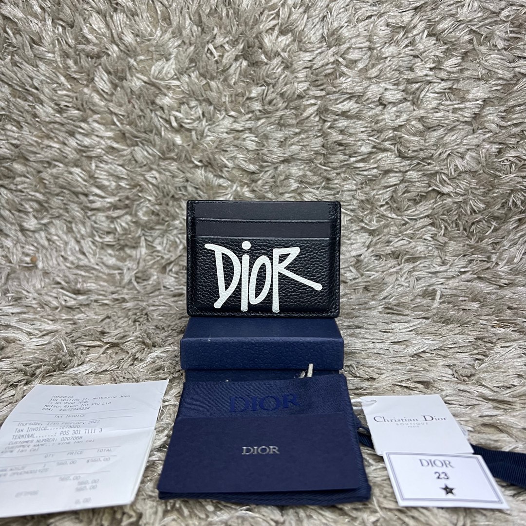 dior x stussy card holder