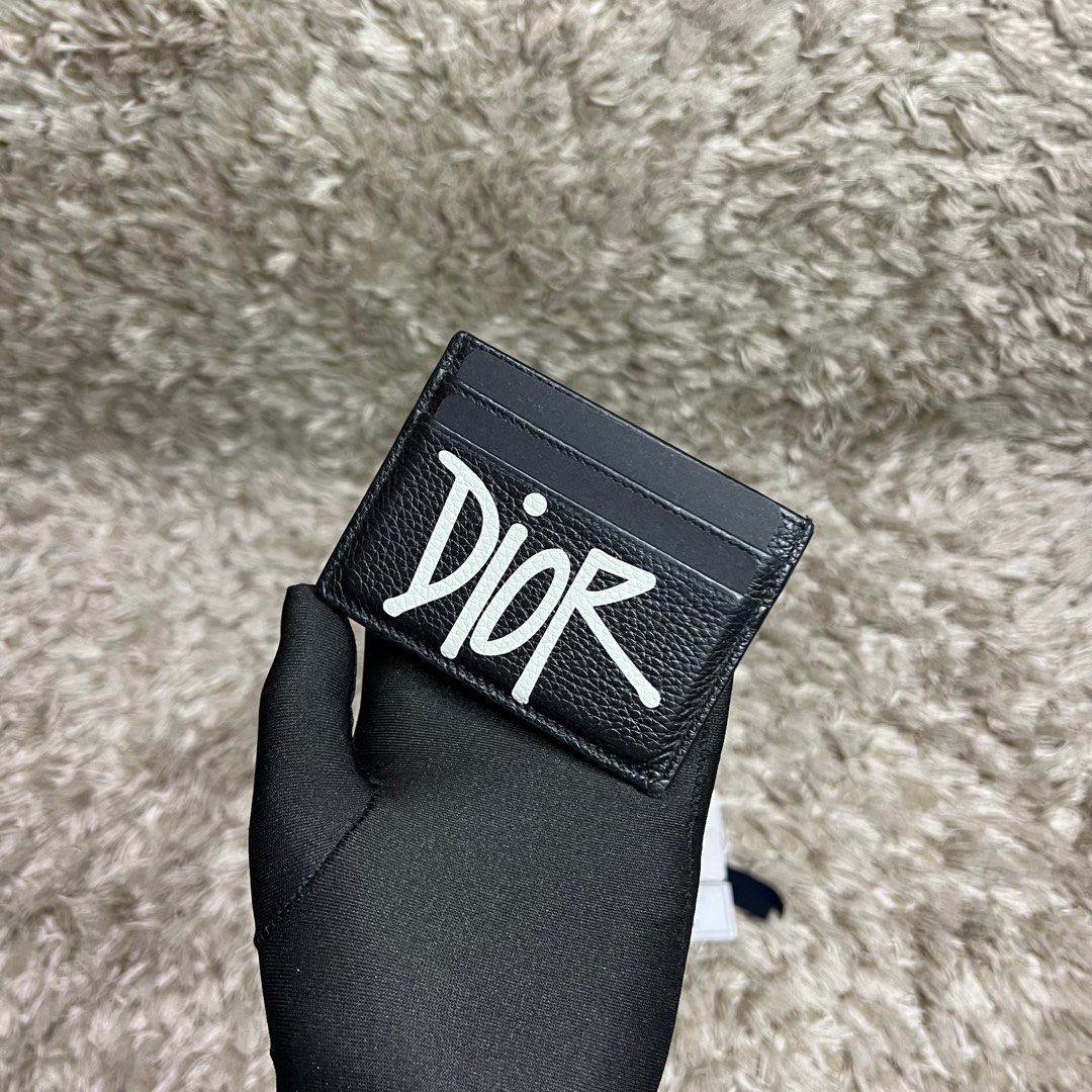 dior x stussy card holder