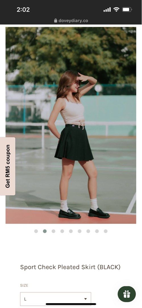 Dovey diary sport check pleated skirt black Women s Fashion