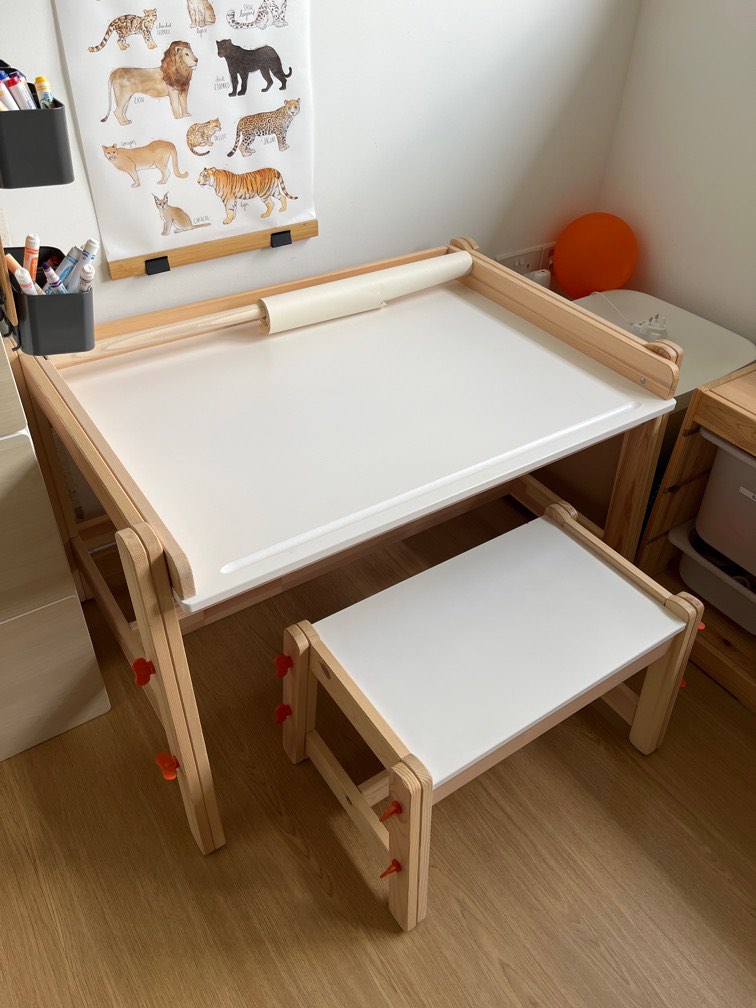 Flisat Adjustable Table and Bench, Babies & Kids, Baby Nursery & Kids