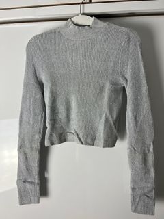 FOREVER21 grey knit crop