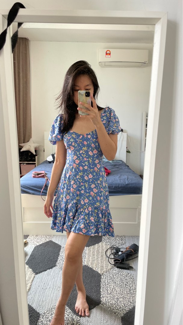 Forever 21 blue floral dress hotsell