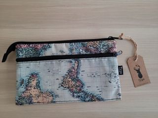 FREE SHIPPING Typo Archer Pencil Case World Map