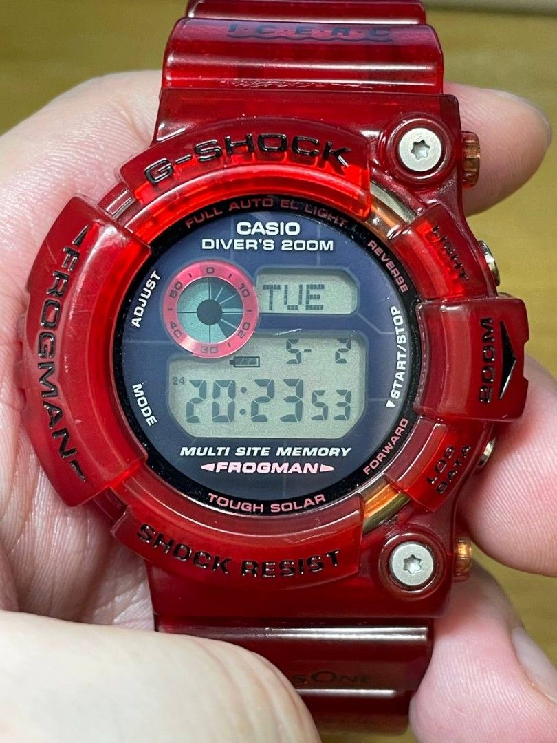 Vintage 中古Casio G-SHOCK Frogman GW-203K 啫喱紅Jelly Red GX56