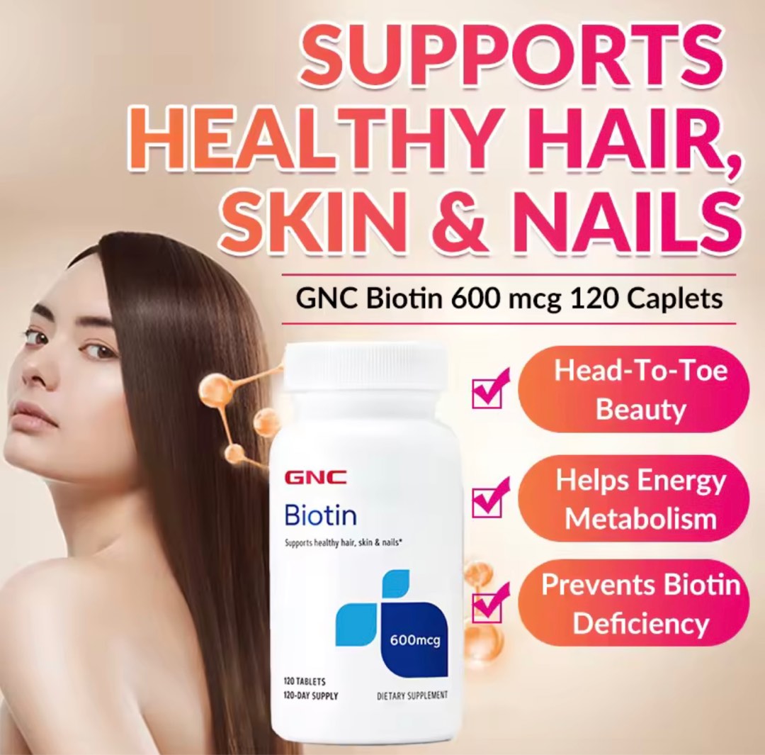 GNC Hair, Skin, & Nails Vitamins, with Biotin, 60 Tablets - Walmart.com