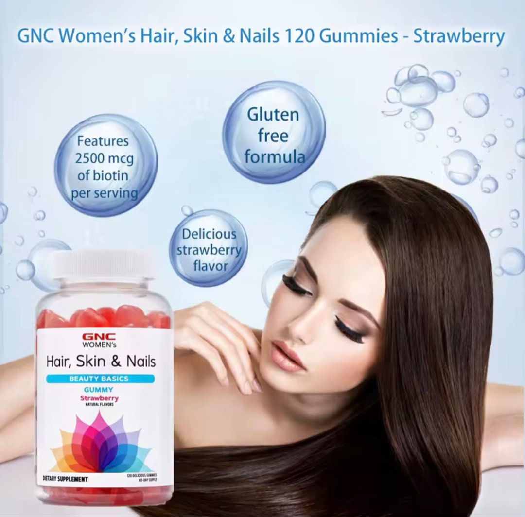 GNC Women's HAIR SKIN&NAILS 120 caplets 3000 mcg Biotin (60 Serv) Best By  2/24 | eBay