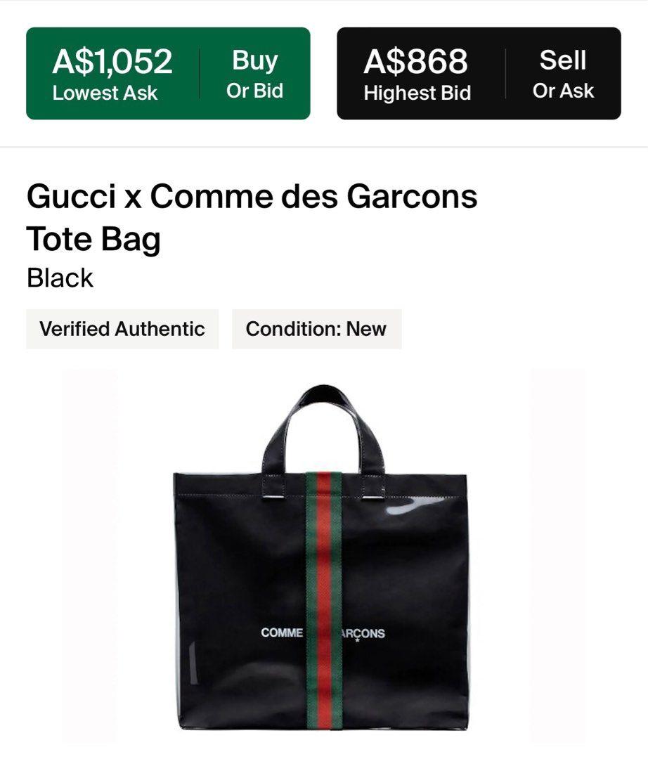 Cdg x gucci store tote
