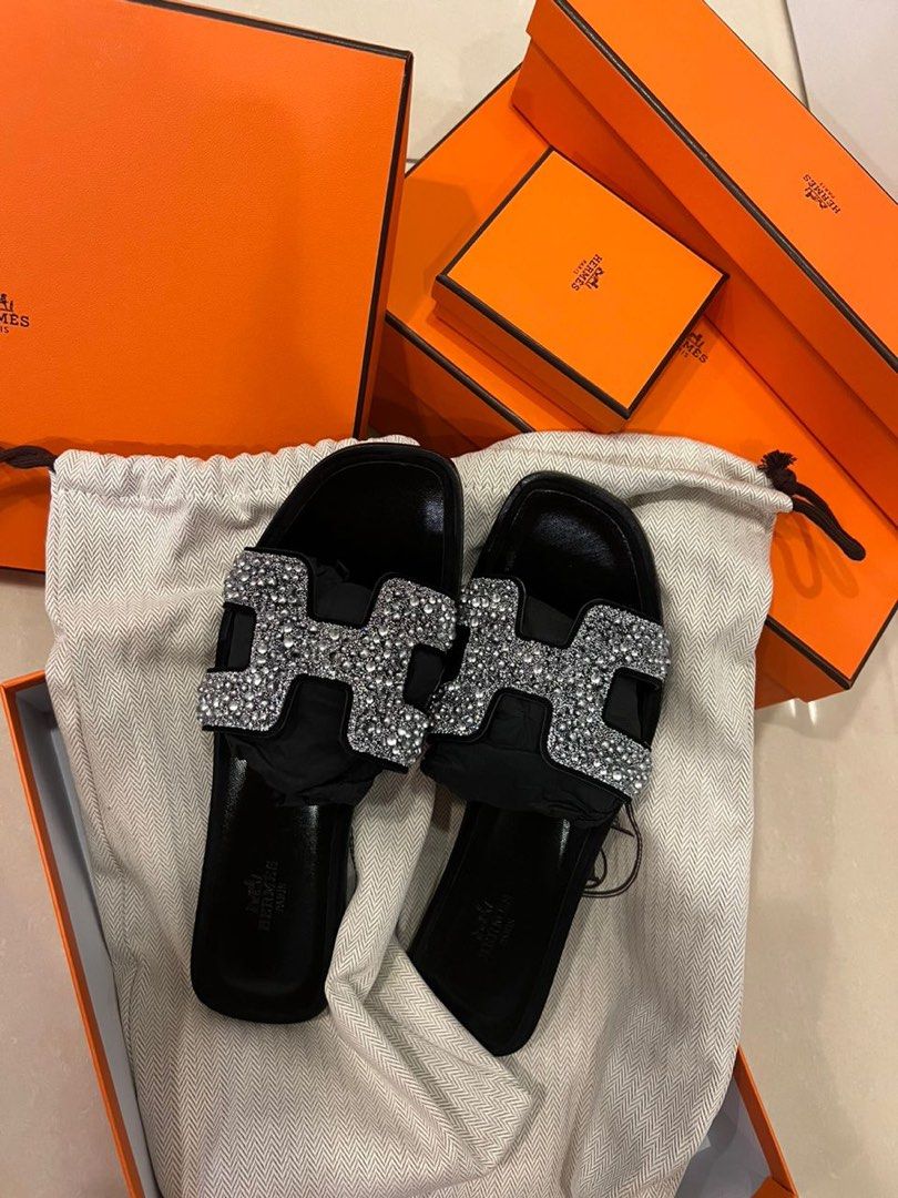 Hermes Oran Sandals Perles Crystal Luxury Sneakers Footwear on