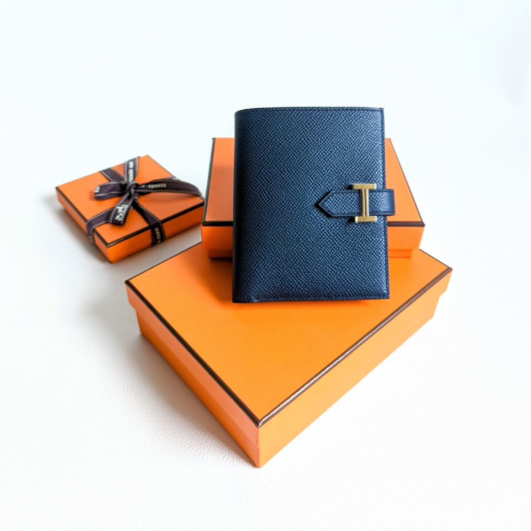 HERMES Epsom Evercalf Evercolor Sombrero Les Petits Chevaux Card Holder  Bleu Encre Indigo Bleu Royal Bleu Obscur 505054