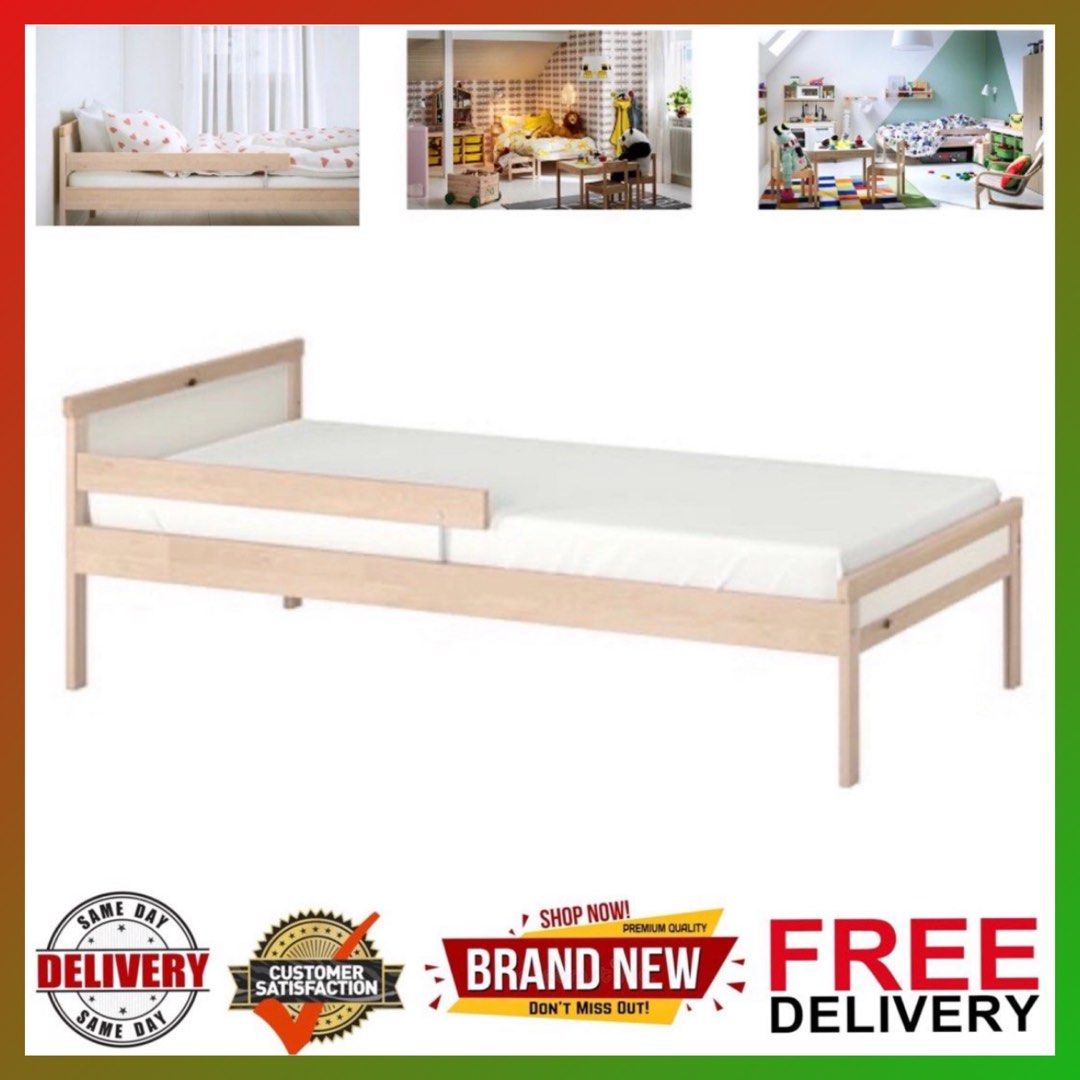 Bed frame mattress sold separately SNIGLAR Bed frame with slatted bed base Beech 70x160 ikea other size available Malm Brimnes Hemnes Nordli