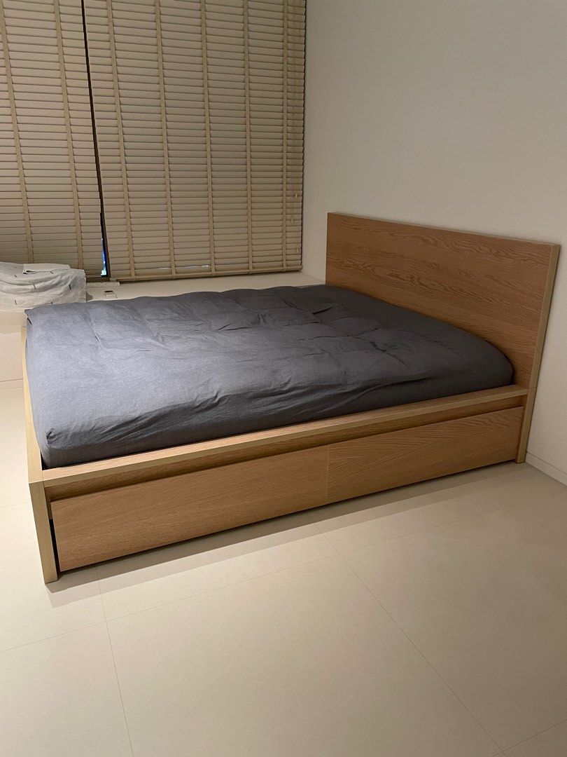 IKEA KING SIZE BED FRAME, Furniture & Home Living, Furniture, Bed