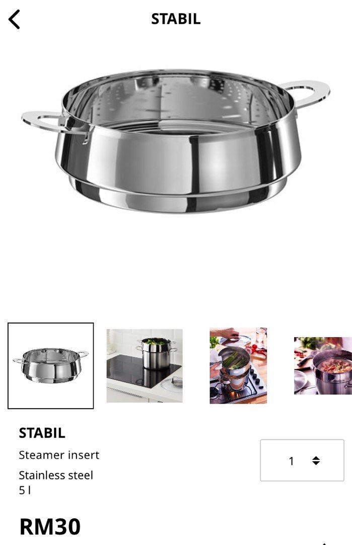 Ikea Stabil steamers inserts set of 2, Furniture & Home Living