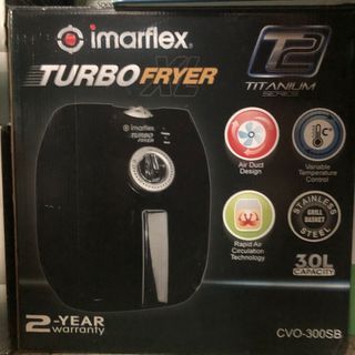 [REPRICED] IMARFLEX 3L Turbo Air Fryer (Black)