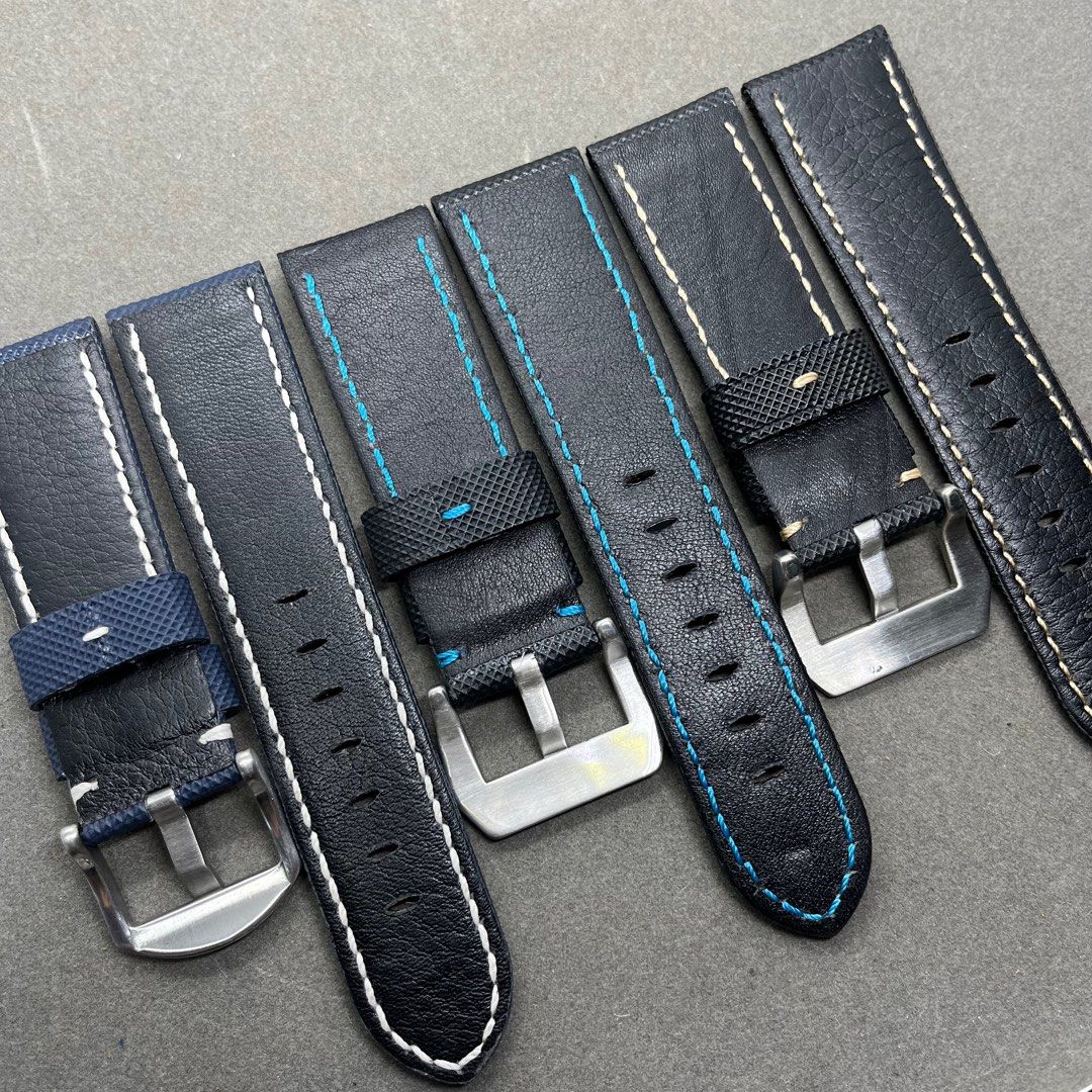 All black leather best sale watch