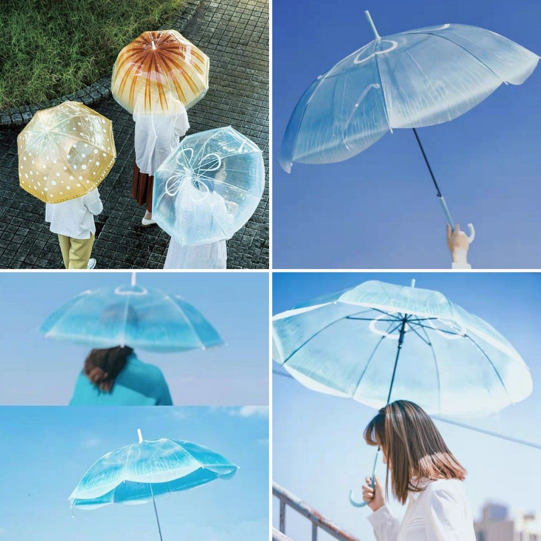 Jellyfish Blue Umbrella Plastic Photoshoot Sea Water Underwater Ocean