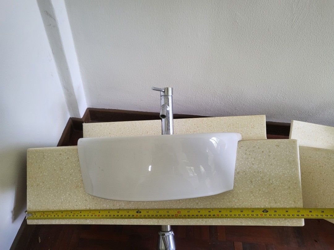 Johnson Suisse Bathroom basin with marble table top, Furniture & Home