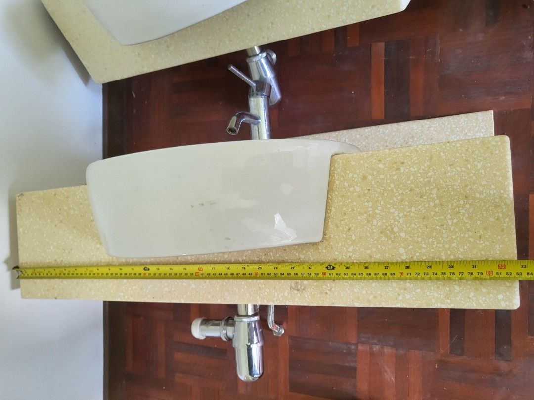 Johnson Suisse Bathroom basin with marble table top, Furniture & Home