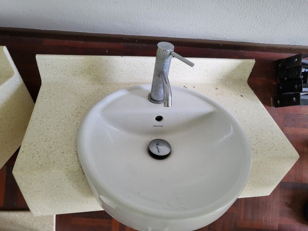 Johnson Suisse Bathroom basin with marble table top, Furniture & Home