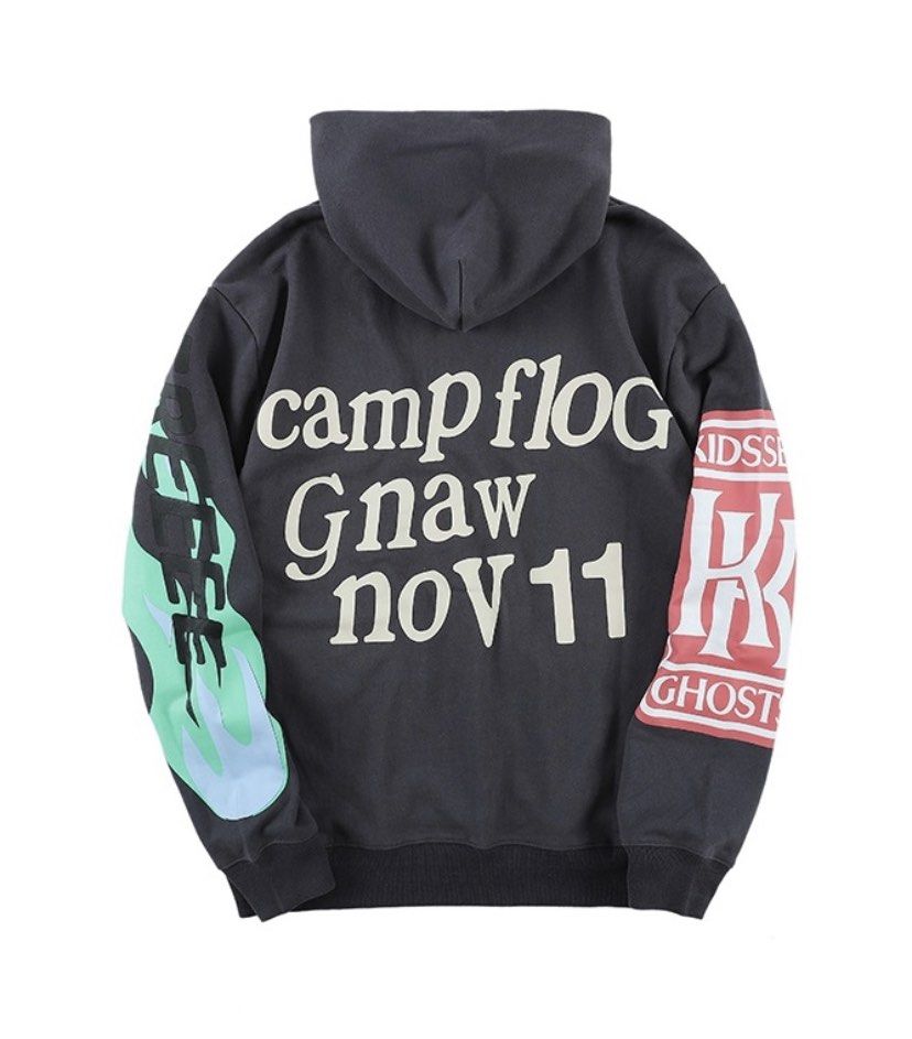 kanye lucky me i see ghost hoodie in black Men s Fashion Coats Jackets and Outerwear on Carousell