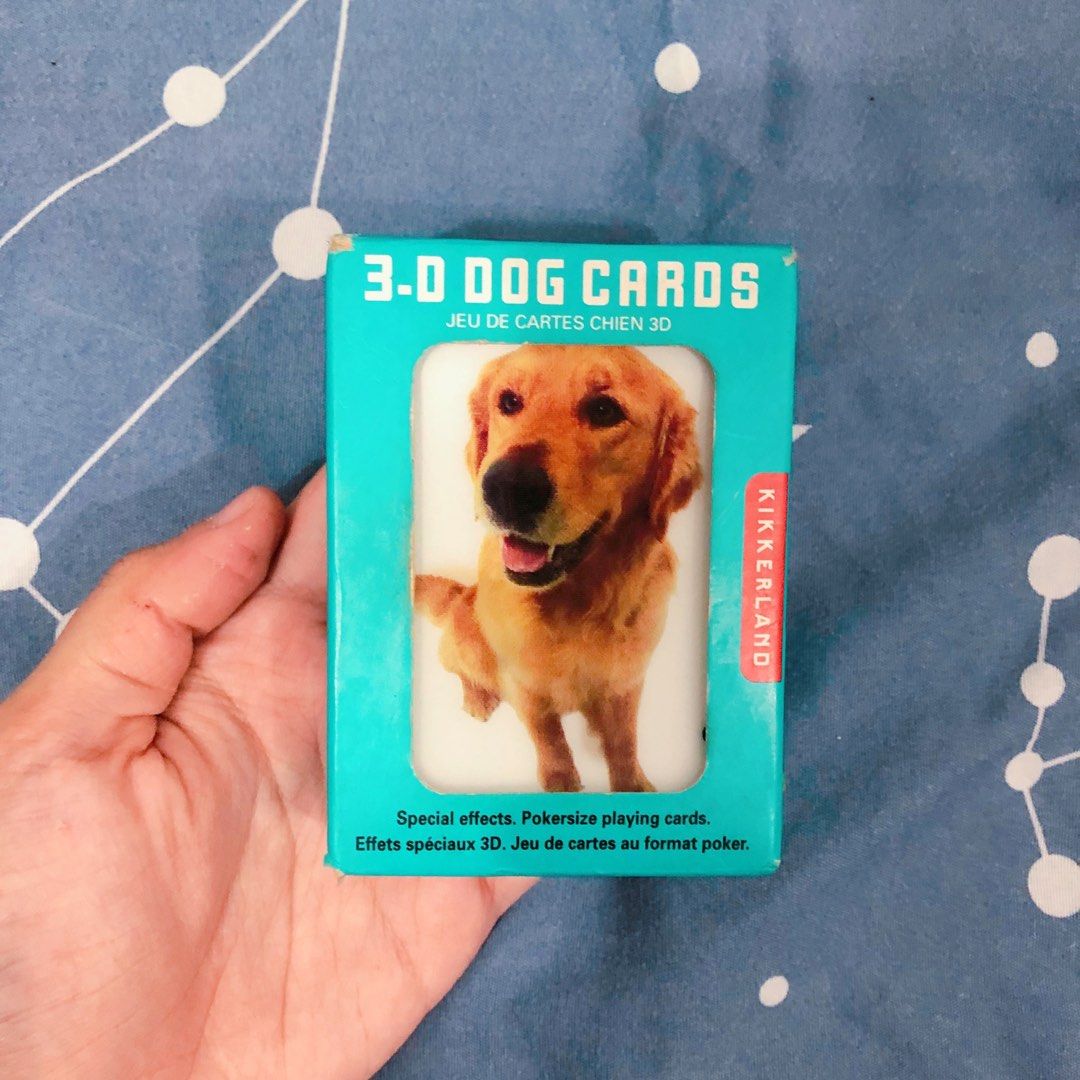 Kikkerland Deck of 3D dog cards Lenticular holographic moving 3D