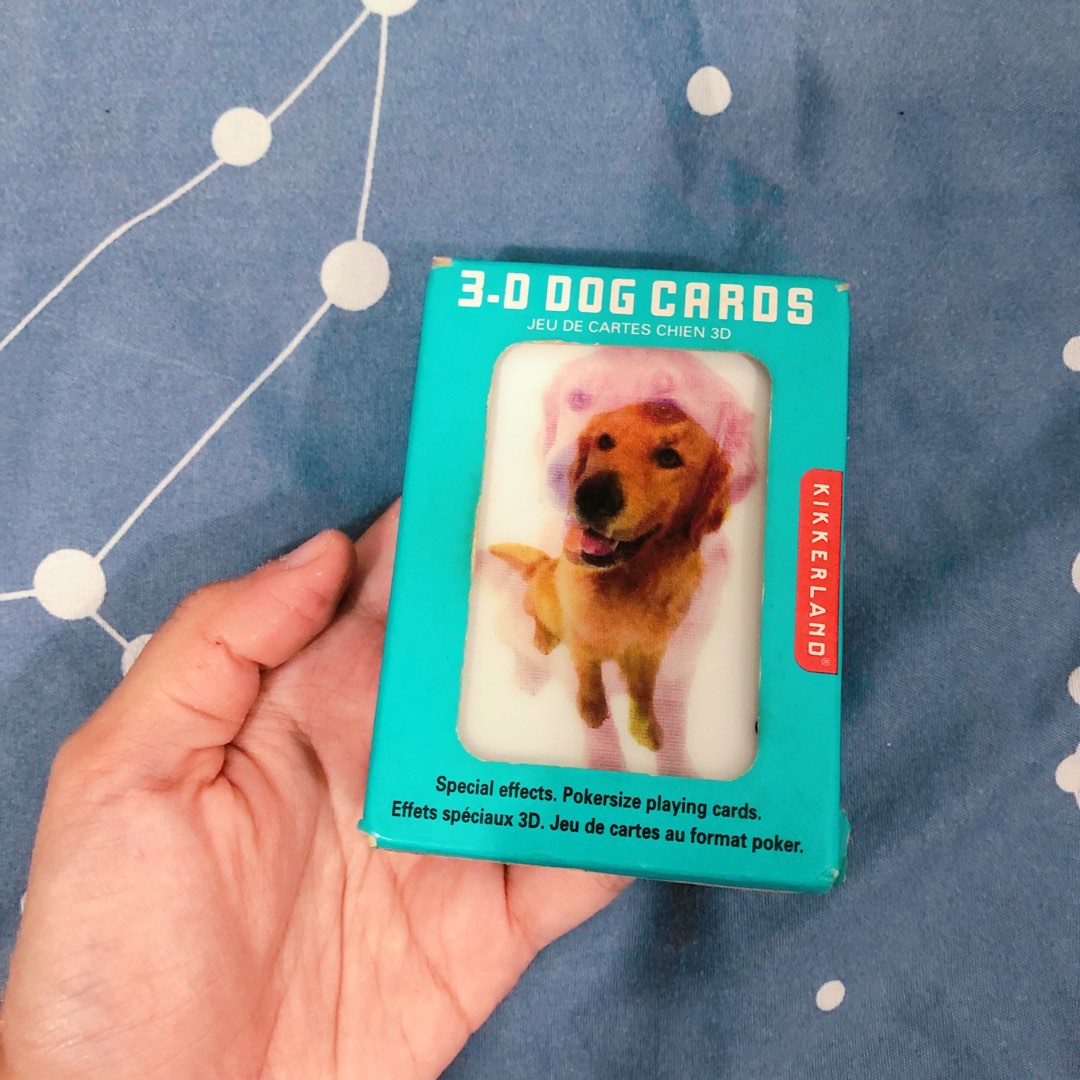 Kikkerland Deck of 3D dog cards - Lenticular holographic moving 3-D
