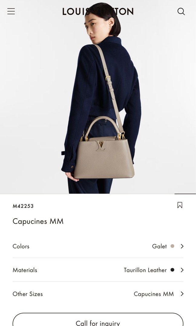 Louis Vuitton Capucines Mm Hand Shoulder Bag Leather Galet M42253