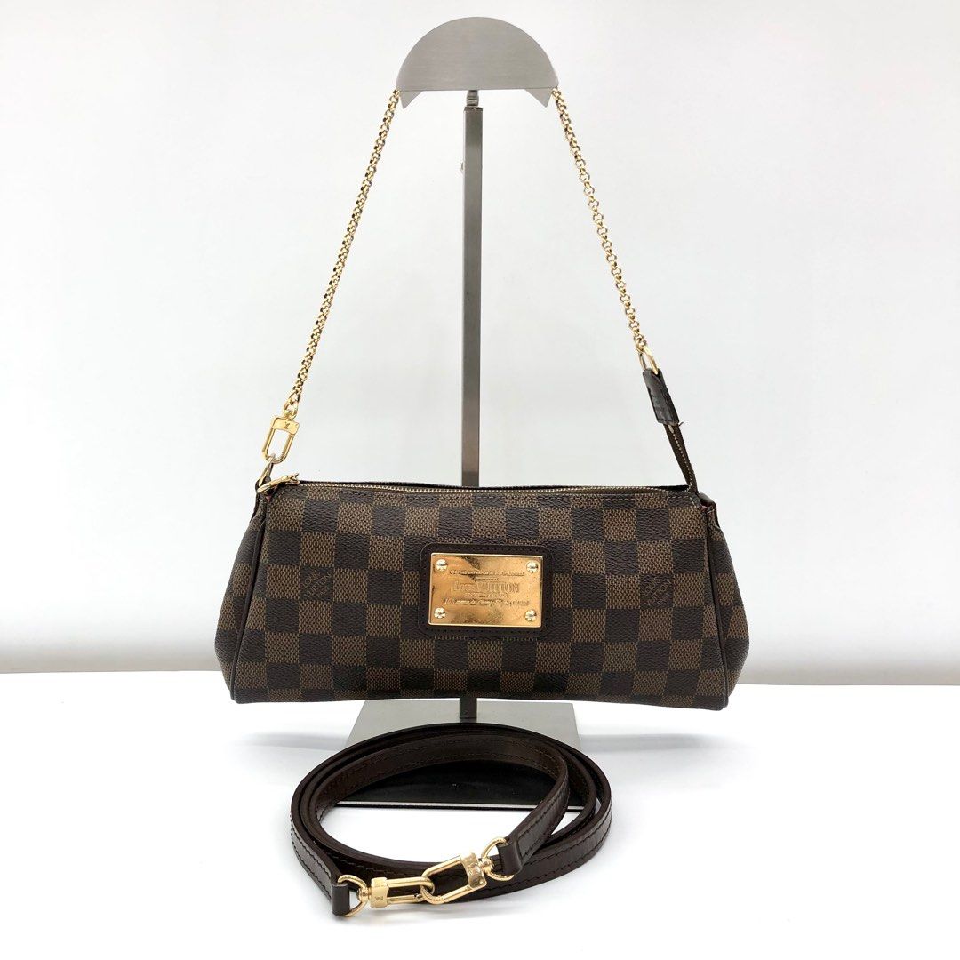 Louis Vuitton Eva N55213 Damier Ebene Canvas 2way Shoulder Handbag