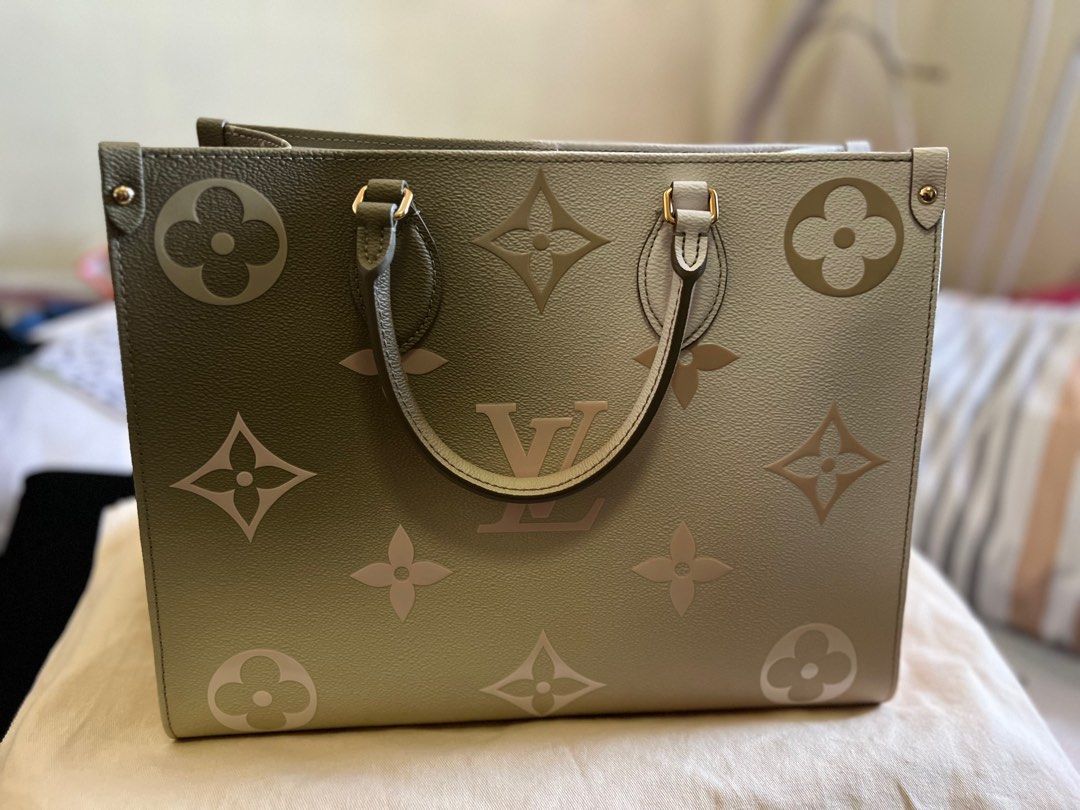 Louis Vuitton Monogram Khaki Sunset Neverfull Pochette MM/GM Wristlet Pouch