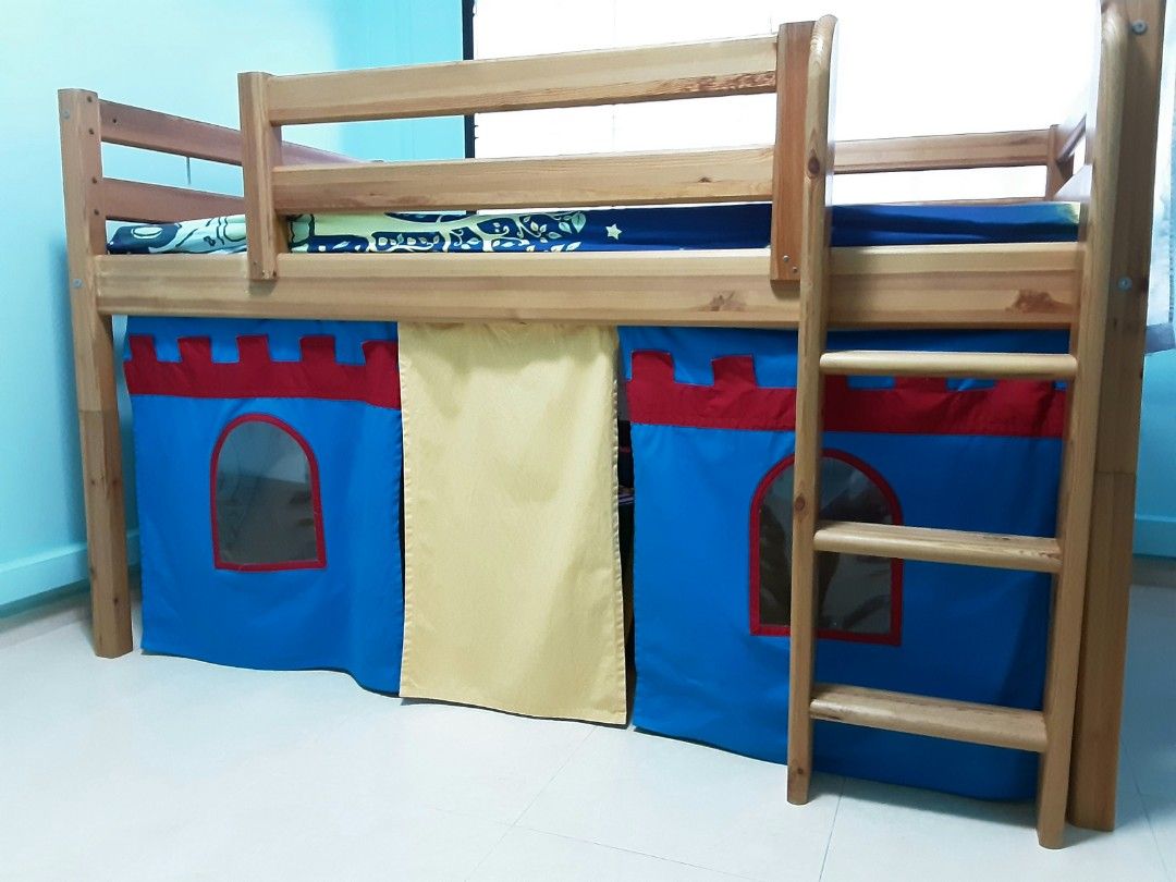 Low Loft Bed with Slide, Babies & Kids, Baby Nursery & Kids Furniture