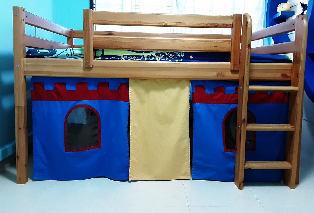 Low Loft Bed with Slide, Babies & Kids, Baby Nursery & Kids Furniture