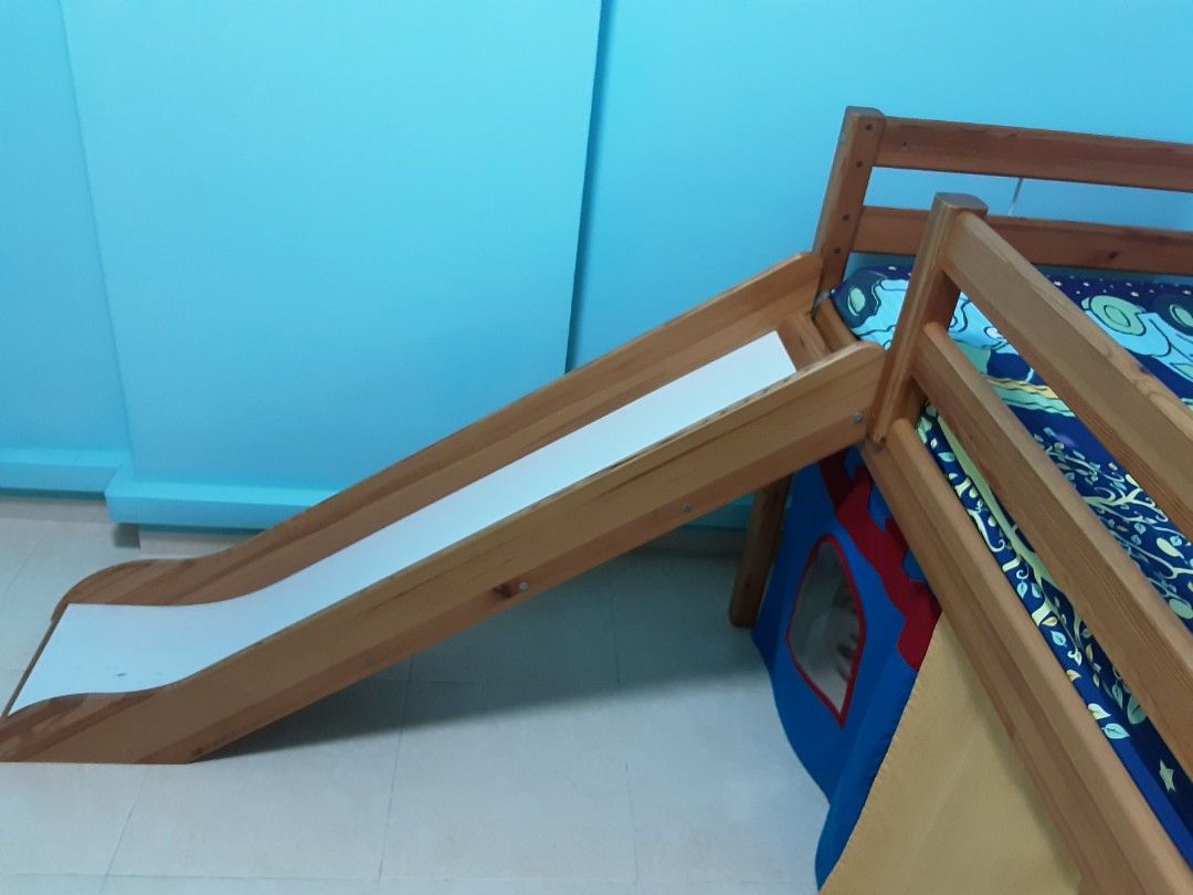 Low Loft Bed with Slide, Babies & Kids, Baby Nursery & Kids Furniture